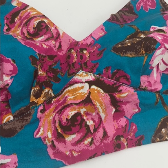 Euc ModCloth Beach Bash tropical floral halter top - Picture 4 of 5